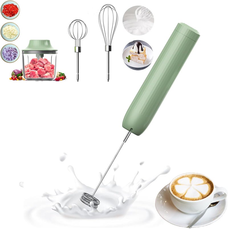 PowCube Handheld Frother,Coffee Stirrers Electric,Drink Frother Rechargeable Milk Frother, Handheld Milk Frother,Drink Mixer,Hand Mixer,Food Processor and Small Whisk,4-Speed,10Oz - Image 1
